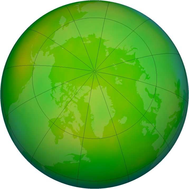 Arctic ozone map for June 2006